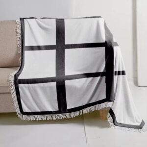 100x125CM 9-Grid White Tassel Blanket-Millantech