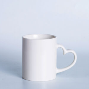 Millantech White Heart Handle Sublimation Mugs