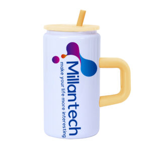 Millantech 16oz Glossy White Sublimation Color Stainless Steel Can Tumbler Blank with Handle