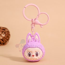 Millantech Custom Logo Labubu Keychain Popmart Pin For Love Pvc Rubber Keychain Labubu Head Keychain