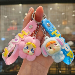 Millantech Flocking Wakuku Toys Keychains Plastic Key Ring