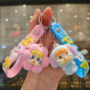 Millantech Flocking Wakuku Toys Keychains Plastic Key Ring