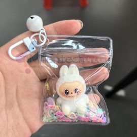 Millantech Labubu Bunny Keychain Little Heart Small Figure Cute Bag Charm New Creative Bag Charm