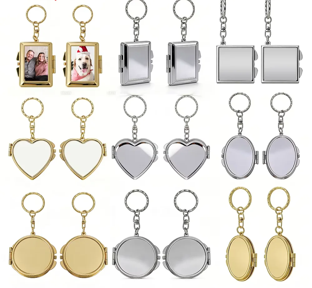 Millantech Metal Compact Keychain Travel Pocket Mirror Portable Folding Keychain Mirror Mini Heart Shape Mirror Keychain