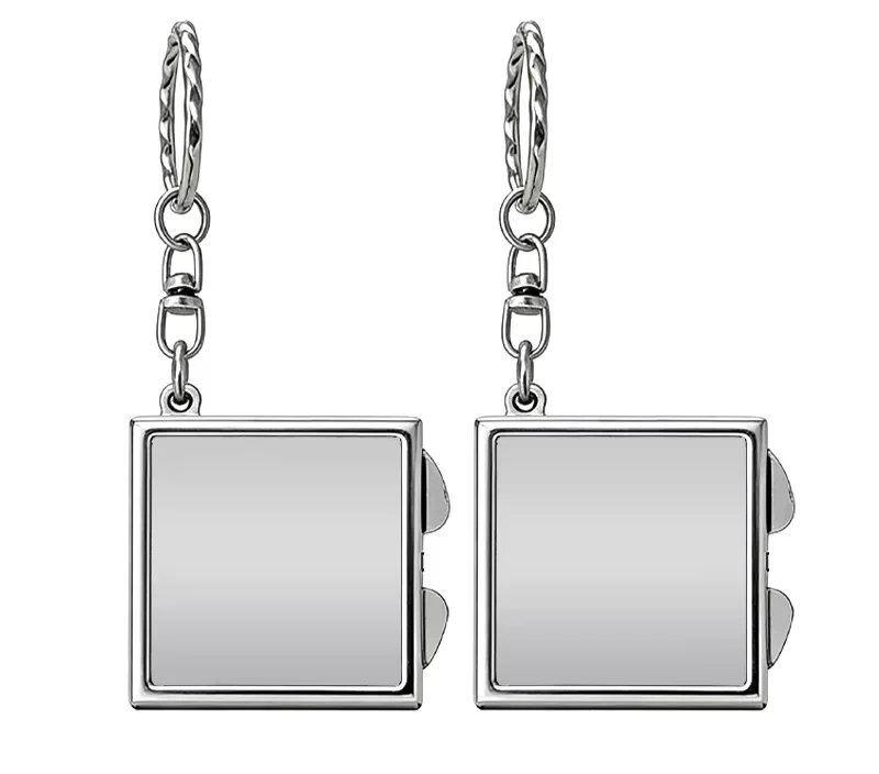 Millantech Fashionable Sublimation Metal Mirror Keychain Sublimation Blank Portable Metal Compact Mirror Photo Frame Keychain - Image 2