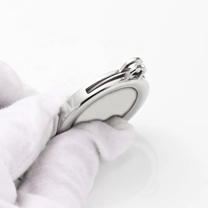 Millantech In Stock Blank Oval Silver Sublimation Keychain for Cheap Photo Custom Keychains-银 / Printing Size 30*23mm