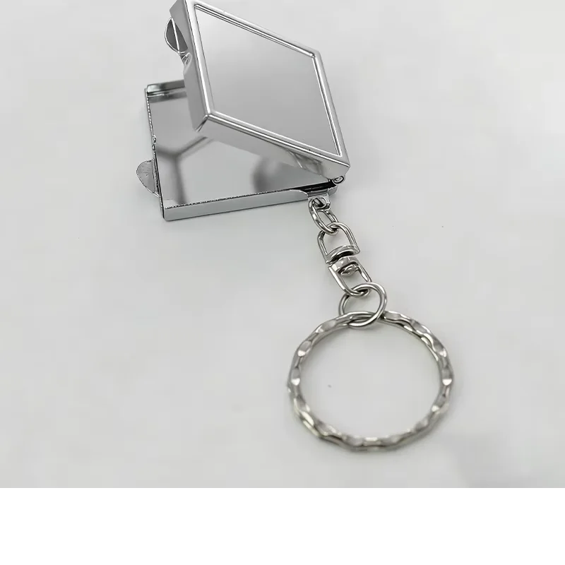 Millantech Fashionable Sublimation Metal Mirror Keychain Sublimation Blank Portable Metal Compact Mirror Photo Frame Keychain - Image 3