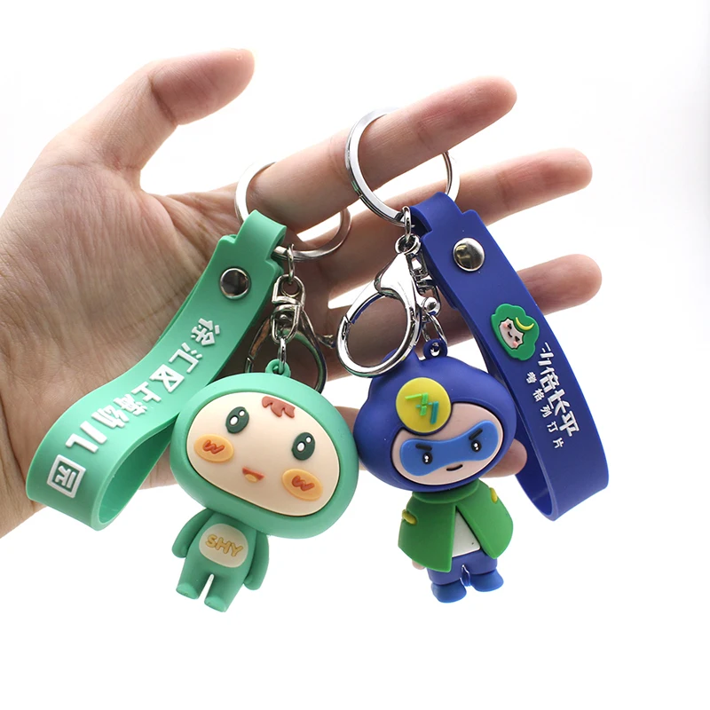 Wholesale Customised Designer Cartoon Logo 3D/2D Animal Keychain Accessories Soft Rubber PVC Keychains Promotional Gift - Image 5