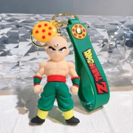 Factory Stock 3D Cartoon Anime Movies Characters Soft PVC Rubber Car Keychain Accessories Doll Bag Pendant Keyring-Blonde Goku :8.9*4CM / 03