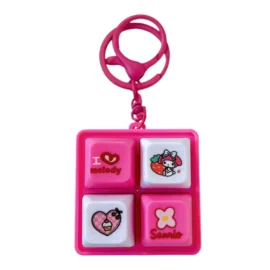 Creative Luminous Sound Four-grid Keyboard ABS Plastic Keychain Fun Stress Relief Student Toy Bag Pendant Gift Wholesale