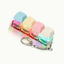 Millan Glowing Colorful 4 in 1 Decompression Button Keyboard Fidget Keychain Stress Relief Fidget Gift Custom Keyboard Keycaps