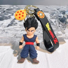 Factory Stock 3D Cartoon Anime Movies Characters Soft PVC Rubber Car Keychain Accessories Doll Bag Pendant Keyring-Blonde Goku :8.9*4CM / 06