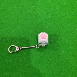 Keyboard Keychain Fidget Toy Cat’s Paw Keycap Clicker Fidget Key Chain Decompression Toys Cute Cat’s Paw Stress Relief Gifts-As shown in the figure / Pink  12 Snake Chain