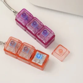 Millantech 2/3/4 Keys UV Printed Plastic LED Light Keychain Mechanical Keyboard Switch Keycap Tester with Cartoon Relief