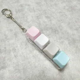 Millantech  Custom Design Light Keychain Cartoon Plastic UV Printing Mini Keyboard Stress Relief Fidget Toy-#22 / without light