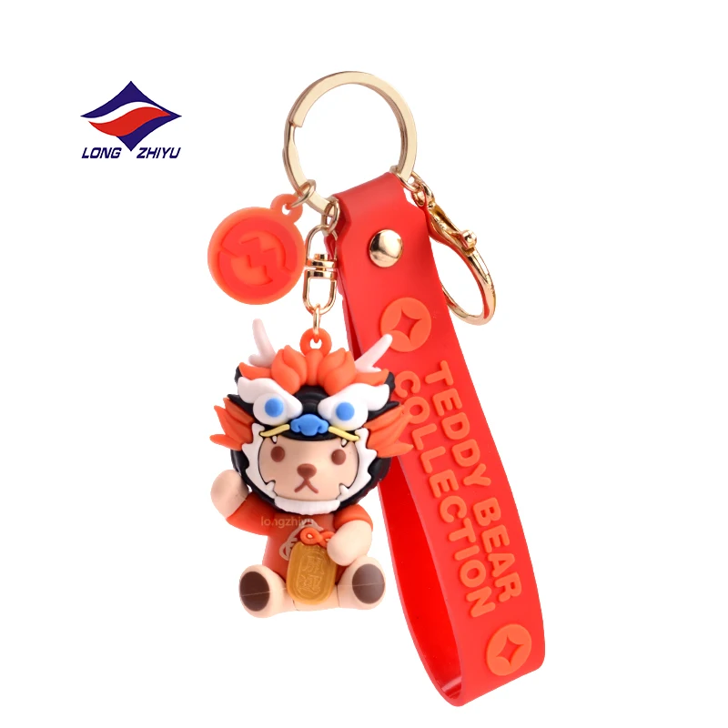 Longzhiyu 20 Years OEM Custom PVC Rubber 3D Keychain Factory Creative Cartoon Pendant for Brand Promotion - Image 5