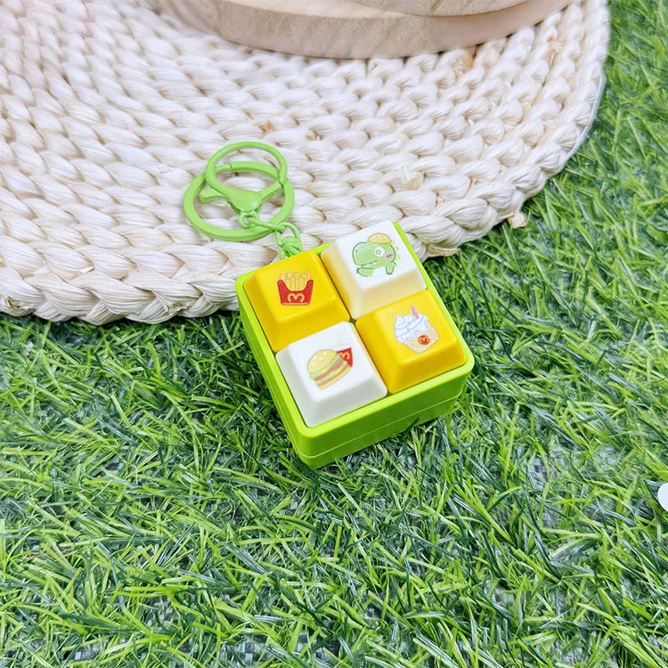 Luminous Cartoon Dinosaur Keychain with Sound Button and Decompression Features - Image 5