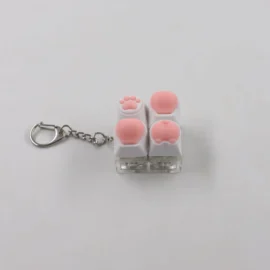 Silicone Stress Relief Keychain Acrylic Cat Paw Butt Keyboard Switch Tester Squishy Rock-Paper-Scissors Fidget Toy Plastic-other / Square wooden fish cat claw pp combination