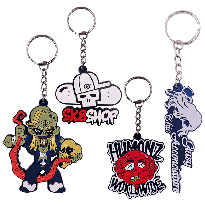 Custom High Quality 3D Silicone Cartoon Anime Rubber Key Chain 3D Pvc Key Ring Kawaii Keychain-Custom / Custom 2D PVC Keychains