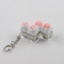 Silicone Stress Relief Keychain Acrylic Cat Paw Butt Keyboard Switch Tester Squishy Rock-Paper-Scissors Fidget Toy Plastic-other / Pp cat claw combination