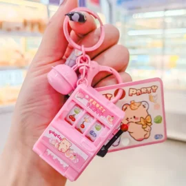 Customized New Design Fruit Machine Keychains Console Key Chain Keyring Accessories Small Mini Cute Cartoon Lottery Keychain-5cm*3.5CM / 8-No card