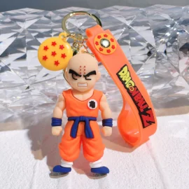 Factory Stock 3D Cartoon Anime Movies Characters Soft PVC Rubber Car Keychain Accessories Doll Bag Pendant Keyring-Blonde Goku :8.9*4CM / 02