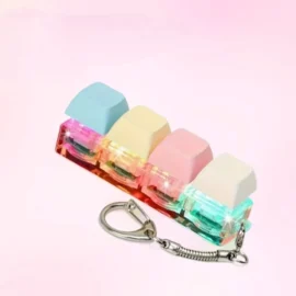 Millantech  Custom Design Light Keychain Cartoon Plastic UV Printing Mini Keyboard Stress Relief Fidget Toy