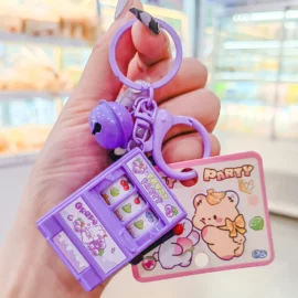 Customized New Design Fruit Machine Keychains Console Key Chain Keyring Accessories Small Mini Cute Cartoon Lottery Keychain-5cm*3.5CM / 12-No card