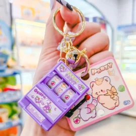 Customized New Design Fruit Machine Keychains Console Key Chain Keyring Accessories Small Mini Cute Cartoon Lottery Keychain-5cm*3.5CM / 6-No card