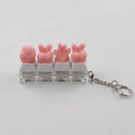 Silicone Stress Relief Keychain Acrylic Cat Paw Butt Keyboard Switch Tester Squishy Rock-Paper-Scissors Fidget Toy Plastic-other / Rock paper scissors combination