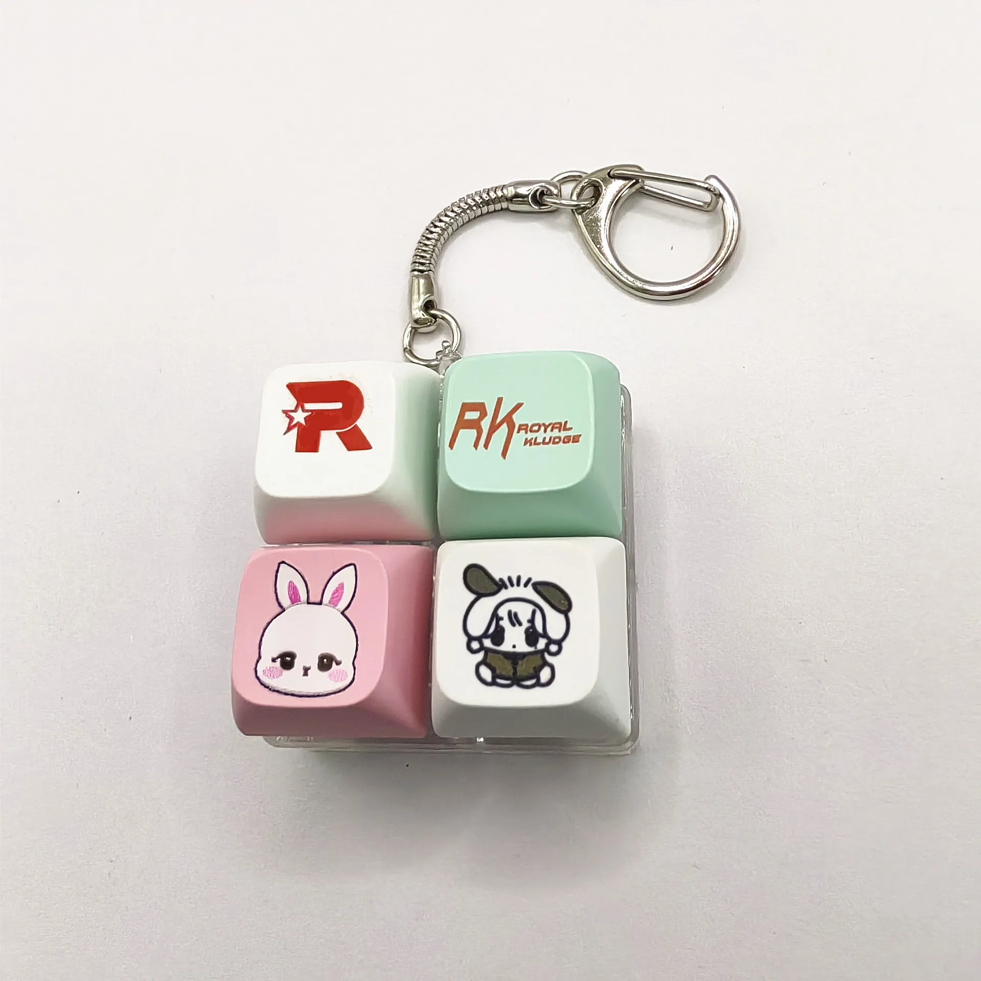 Promotional Durable Customized Thermal Transfer Printing Stress Relief Keycap Keychain for Gifts Brand Keyboard Keychain - Image 5