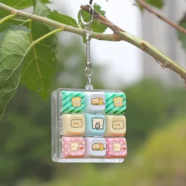 Millantech Custom Sublimation PBT Keycaps Luminous Click Keychain Click Fidget Keychain Multiple Color Options Relief Keyring
