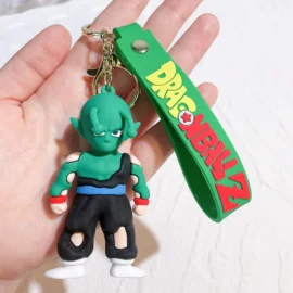 Factory Stock 3D Cartoon Anime Movies Characters Soft PVC Rubber Car Keychain Accessories Doll Bag Pendant Keyring-Blonde Goku :8.9*4CM / 13