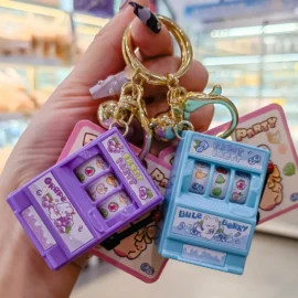 Customized New Design Fruit Machine Keychains Console Key Chain Keyring Accessories Small Mini Cute Cartoon Lottery Keychain