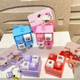 Hot Selling Bestseller Cute Anime Plush Toy, Healing Decompression Button, Electronic Wooden Fish Keychain, Decompression Device