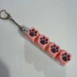 Millantech  4 in 1 Printing Cat Claw PC Decompression Button Small Toy Mechanical Switch Keychain-DIY / Dark Pink