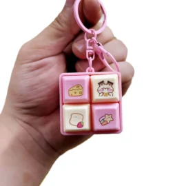 Creative Light-up and Sound-emitting Four-grid Keyboard Keychain,Fun Stress-relieving Student Toy,Bag Pendant