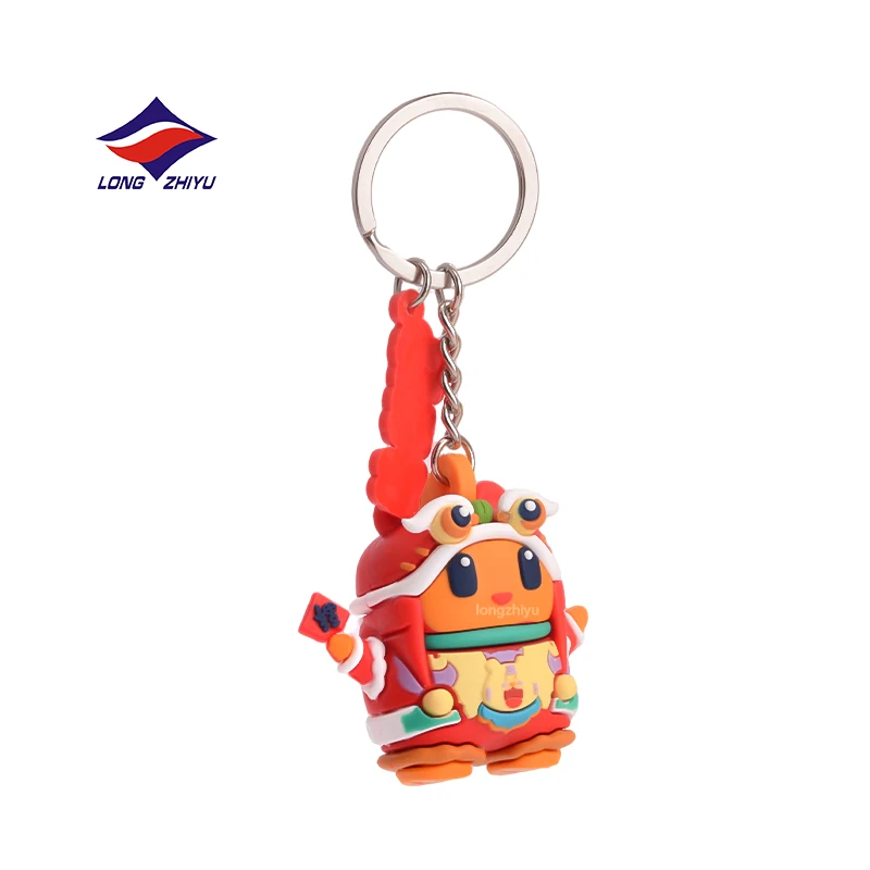 Longzhiyu 20 Years OEM Custom PVC Rubber 3D Keychain Factory Creative Cartoon Pendant for Brand Promotion - Image 3