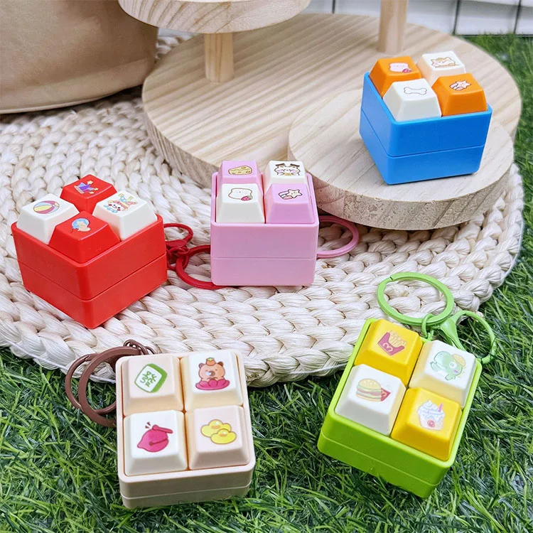Luminous Cartoon Dinosaur Keychain with Sound Button and Decompression Features - Image 2