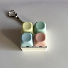 Millantech PC Material Keychain Square Color Keychain Mechanical Keyboard Shaft Tester Fingertip Decompression Keychain-As Picture / 20 with light