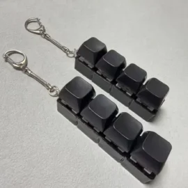 Millan Hot-selling Glowing Finger Keyboard Large Keycap Pressure Relief Keychain Toy, Customizable Figurine for Kids and Adults-10*2*2..8cm / Black
