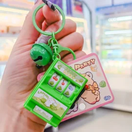 Customized New Design Fruit Machine Keychains Console Key Chain Keyring Accessories Small Mini Cute Cartoon Lottery Keychain-5cm*3.5CM / 7-No card
