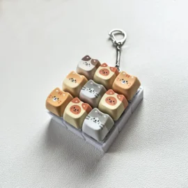 Millantech  Cat Keycap with 3D Printed Base Stress-Relief Design Switch Tester Compatibility Detachable Keycap-As picture / 1 keycap