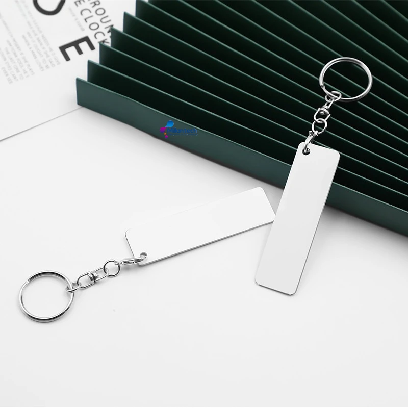 Millantech Cheap Double Sided White Printable Thermal Transfer Zinc Alloy Vintage Fashion Keychain Blanks - Image 4