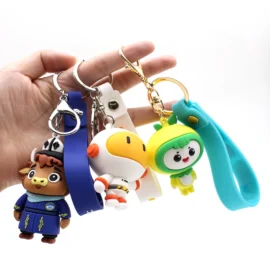 Wholesale Customised Designer Cartoon Logo 3D/2D Animal Keychain Accessories Soft Rubber PVC Keychains Promotional Gift