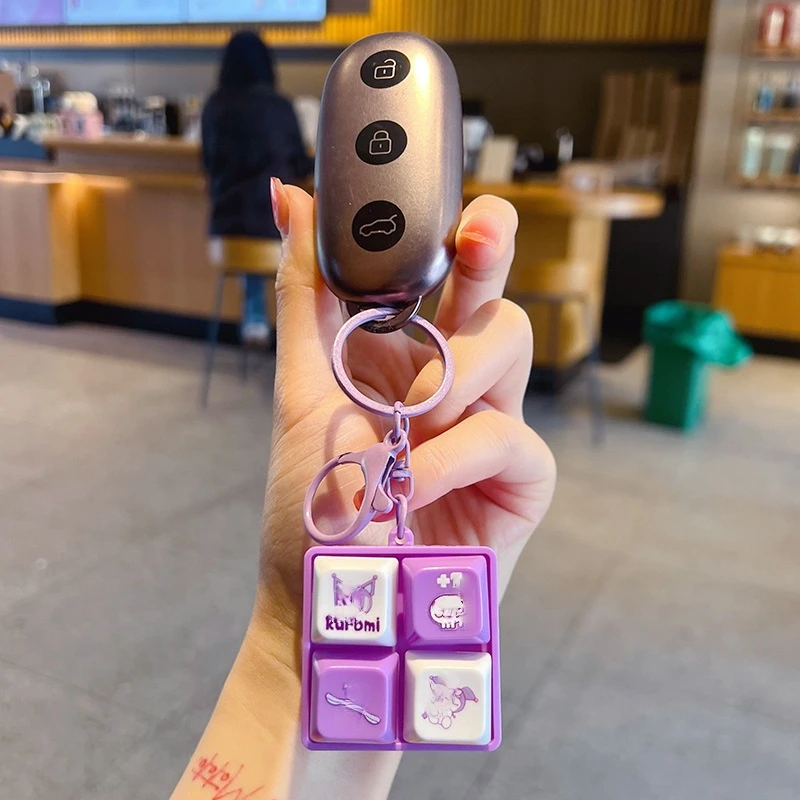Keyboard Caps Toy Stress Relief Fidget Button Key Caps Fidget Keychain Keyboard Keychain Toys Finger Keyboard Key Toy - Image 2