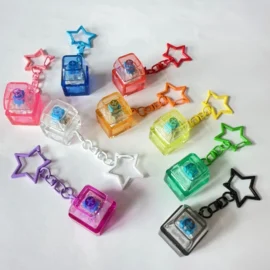 Custom Acrylic Keycaps Luminous Click Keychains Click Fidget Keychain Multiple Color Options Stim Toy Stress Relief Keyring-any color / as requested