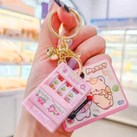 Customized New Design Fruit Machine Keychains Console Key Chain Keyring Accessories Small Mini Cute Cartoon Lottery Keychain-5cm*3.5CM / 3-No card