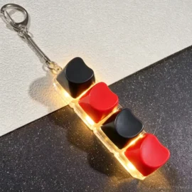Millantech Custom Acrylic Mechanical Loving Heart Tactile Keycap Switch Tester Keychain 4 Keys Fidget Toy Led Light Keyboard