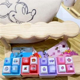 Hot Selling Bestseller Cute Anime Plush Toy, Healing Decompression Button, Electronic Wooden Fish Keychain, Decompression Device